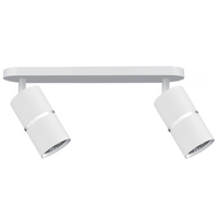 Wand- &amp; Deckenstrahler 2x GU10 Weiß Silber BAMBOO Sanico Goldlux