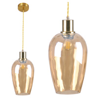 Decke Hängelampe E27 Gold Bernstein Lagri Sanico Goldlux