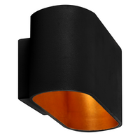 Wandleuchte Außenfassadenleuchte G9 Schwarz Gold Elissa Sanico Goldlux