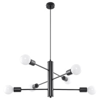 DUOMO 6 hängende Deckenleuchte 6xE27 Kronleuchter Loft schwarz SOLLUX