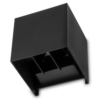 LED-Gartenwandleuchte 2x4W 3000K Nach oben und unten verstellbar Schwarz RIKO KOBI