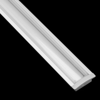 Aluminiumprofil für LED KM39 Silver Recessed 2m mit transparentem Lampenschirm und Endkappen