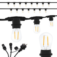 Lichterkette für den Außenbereich Gartengirlande 15 m 15 xE27 + LED-Leuchtmittel 2W 3000K Lumiled