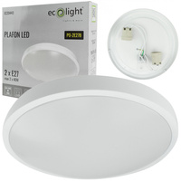 LED Plafond-Deckenleuchte 2x E27 Weiß Rund Ecolight