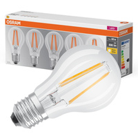 5x LED Lampen E27 A60 7W = 60W 806lm 2700K Wärme 300° Filament OSRAM