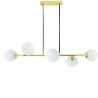 Deckenhängelampe 6xE27 GOLD PALLE Kronleuchter Glasschirme