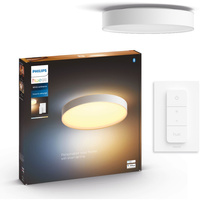 LED Plafond Enrave Weiß 48W 55cm CCT PHILIPS HUE Bluetooth Deckenleuchte + Dimmschalter