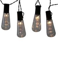 Batteriebetriebene LED-Gartengirlande 2,6 m betrieben mit 2xAA EDISON-Batterien Schwarz GOLDLUX (Polux)