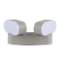 LED-Wandleuchte 12W 3000K IP65 Drehbar 350° Double Grey VT-814 V-TAC