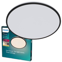 Plafond LED-Anbauleuchte OZZIET 22W 2700K 40cm Schwarz Rund PHILIPS