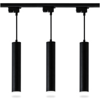 Lichtschienen-Set 1m + 3x Soplo GU10 schwarz LUMILED Stromschienenstrahler