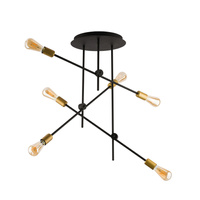 AXIS Deckenleuchte 9297 Nowodvorski Schwarz-Kupfer 6xE27 Pendelleuchte Stahl Industrial