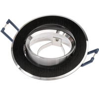 Einbaustrahler GU10, Einbauspot HALOGEN Runde beweglich gebürstet Schwarz LUMILED