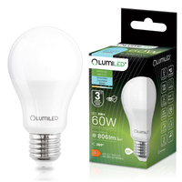 LED Lampen E27, Glühbirne A60 8W = 60W 806lm 260° 6500K kalt LUMILED