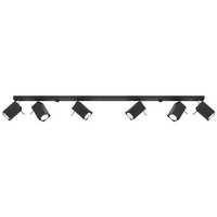 Anbauleuchte MERIDA 6L 6xGU10 Reflektor Halogen Moving Strip Minimalist Schwarz SOLLUX