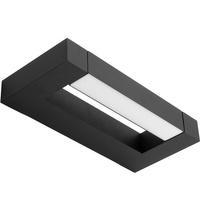 ASTER Wand-LED-Wandleuchte über Spiegel 2x4W 560lm Schwarz Neutral 30cm IP54 auf/ab 360°