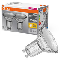 2x LED PAR16 Reflektor GU10 4.3W = 50W 350lm 2700K Warm 36° BASE Osram