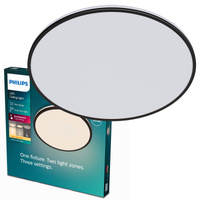 Plafond LED-Anbauleuchte OZZIET 36W 2700K 50cm Schwarz Rund PHILIPS Deckenleuchte