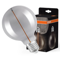 LED Dekorative Glühbirne G95 Sphere E27 2.2W = 6W 60lm 1800K Warm 320° Smoked Filament Vintage 1906 Osram