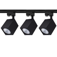 1.5m Stromschiene + 3x Schienenstrahler GU10 Schwarz Quadratisch LUMILED