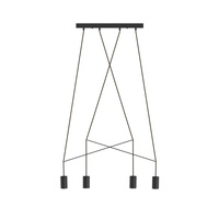 IMBRIA Deckenleuchte 9192 Nowodvorski Schwarz 4xGU10 Geometrische Pendelleuchte aus Stahl