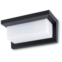 Gartenlampe LED-Wandleuchte 12W architektonische Leuchte rechteckig Lagos Schwarz mit Bewegungssensor