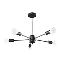 LED Pendel-Deckenleuchte LANGO 5xE27 Kronleuchter Schwarz SOLLUX