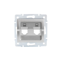 RJ45 Internet Buchse Adapter Quadratisch Silber LOGI Kanlux