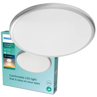 Plafond LED-Anbau-Deckenleuchte SPRAY 12W 2700K 29cm IP44 Silber Rund PHILIPS