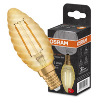 LED Leuchtmittel E14 BW35 1,5W = 12W 120lm 2400K Wärme 300° Filament OSRAM Vintage 1906