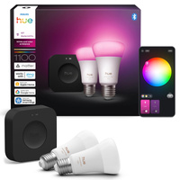 2x LED-Glühbirne E27 A60 8.1W = 75W 1100lm CCT + RGB SMART Smart Bluetooth ZigBee Weiß und Farbe Ambiance + Bridge PRO Philips HUE