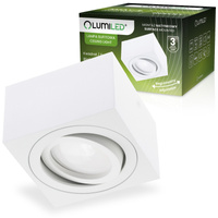 Aufputz HALOGEN Spot Tube Beweglich Quadratisch Weiß 50mm AMAT-S LUMILED