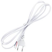 Anschlusskabel mit Stecker Netzkabel 2m 2x0.5 Weiß LUMILED