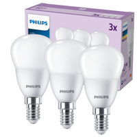 Set mit 3x LED-Kugelbirnen E14 P45 4,9W = 40W 470lm 2700K Warm PHILIPS
