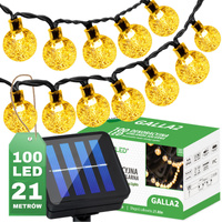 100x LED Solar Lichterkette, Außen Garten Lichterkette 21.8m 3000K warm GALLA2 LUMILED