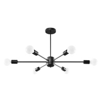 LED-Hänge-Deckenleuchte LANGO 6xE27 Kronleuchter Schwarz SOLLUX