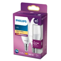 Set mit 2x LED-Kerzenbirne E14 B38 7W = 60W 806lm 2700K Warm PHILIPS