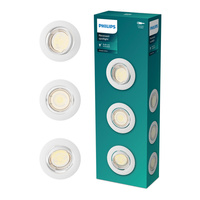 3x LED GU10 Einbauleuchte Aluminium Rund Weiß Peridot Philips