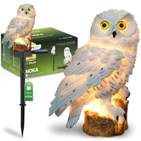 Solar-LED-Lampe, Solar Gartenleuchte IP44 3000K Eule NOKA LUMILED