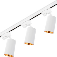 1.5m Stromschiene + 3x Schienenstrahler GU10 Weiß-Gold SAGI LUMILED