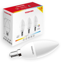3x LED Lampen E14 C37 4,7W = 40W 470lm 4000K Neutral 220° Milchig TOSHIBA