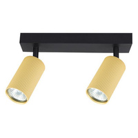 Spot Tuba Deckenleuchte Reflektor Halogenleuchte 2x GU10 Moving Black Gold Lucerno Masterled