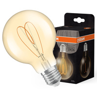 LED Dekorative G80 Glühbirne E27 4.9W = 40W 470lm 2200K Warm CRI90 300° Amber Dimmbar Vintage 1906 Osram