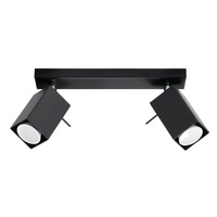 Anbauleuchte MERIDA 2 2xGU10 Reflektor Halogen Beweglich Minimalistisch Schwarz SOLLUX