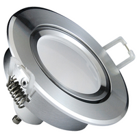 SUN OLAL Deckeneinbauleuchte silber glänzendes Aluminium GOLDLUX (Polux) + LED GU10 3,5 W