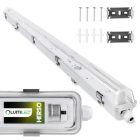 Hermetische Feuchtraumleuchte LED 2x T8, G13 Leuchte IP65 120cm HERSO LUMILED
