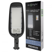 LED-Straßenleuchte 200W 22000lm 6500K Kalt IP65 110lm/W PREMIUM Ecolight