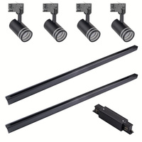 Stromschienen-Kit Rail 3-Phasen-Schiene + 4x GU10 Strahler Schwarz MILANO Sanico Goldlux