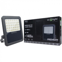 LED-Flutlicht Solar Reflektor 200W 1400lm 4000K Neutral IP65 mit Dämmerungssensor + Ecolight Fernbedienung