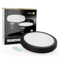 LED-Badezimmerdecke Aufputz 24W 2280lm 4000K 120° mit Bewegungs- und Dämmerungssensor Schwarz IP65 Nairos Kobi